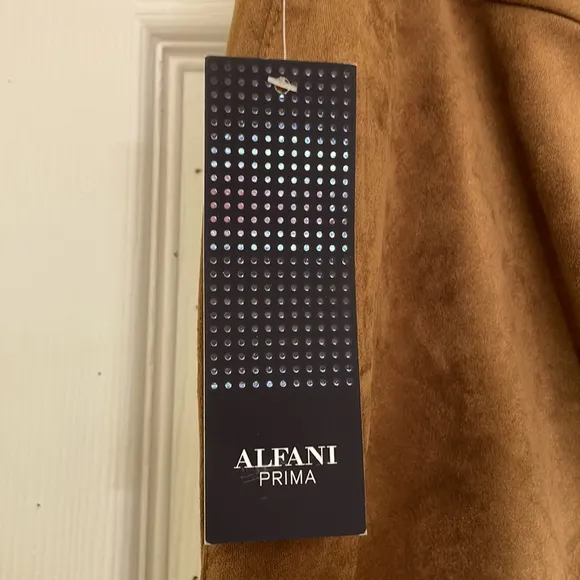 NWT Alfani Brown Faux Suede Skirt Plus Size 16W