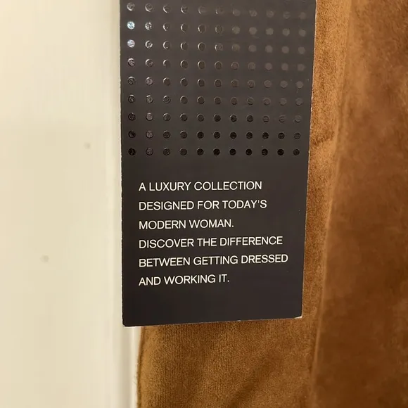 NWT Alfani Brown Faux Suede Skirt Plus Size 16W
