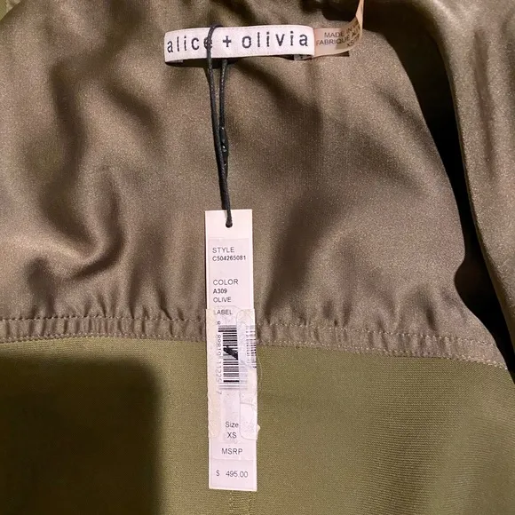 NWT Alice &amp; Olivia army green oversized vest