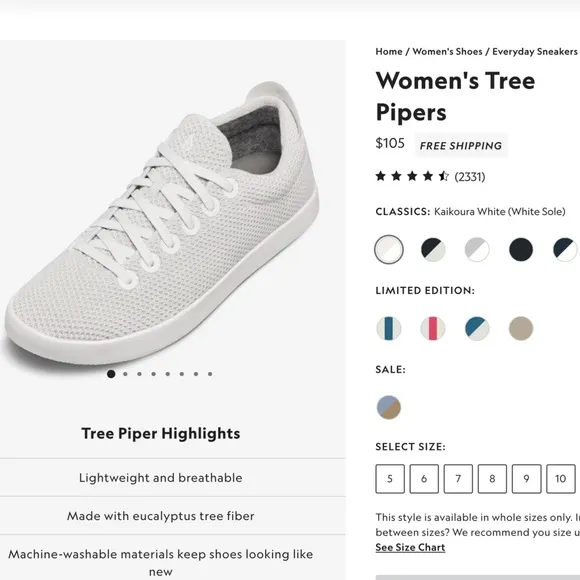 NWT ALLBIRDS TREE PIPER - LUX PINK / WHITE SOLE - super comfy and washable!
