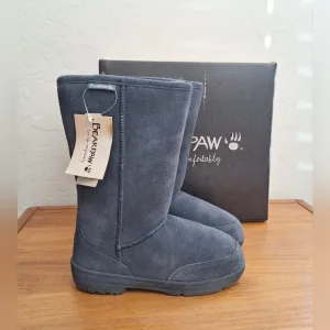 NWT Bearpaw suede boots wool sheepskin lined Meadow tall charcoal grey NIB