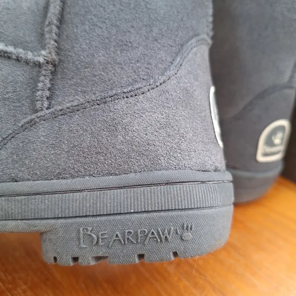 NWT Bearpaw suede boots wool sheepskin lined Meadow tall charcoal grey NIB
