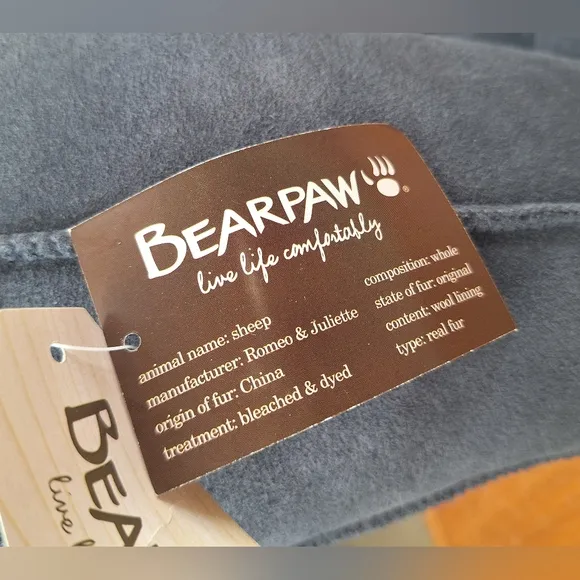 NWT Bearpaw suede boots wool sheepskin lined Meadow tall charcoal grey NIB