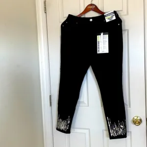 NWT Black Denim High Waist Ankle Jeans Size 12