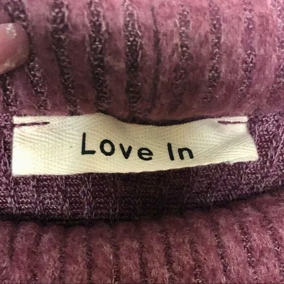 NWT Burgundy Ribbed Dress by Love In Size L