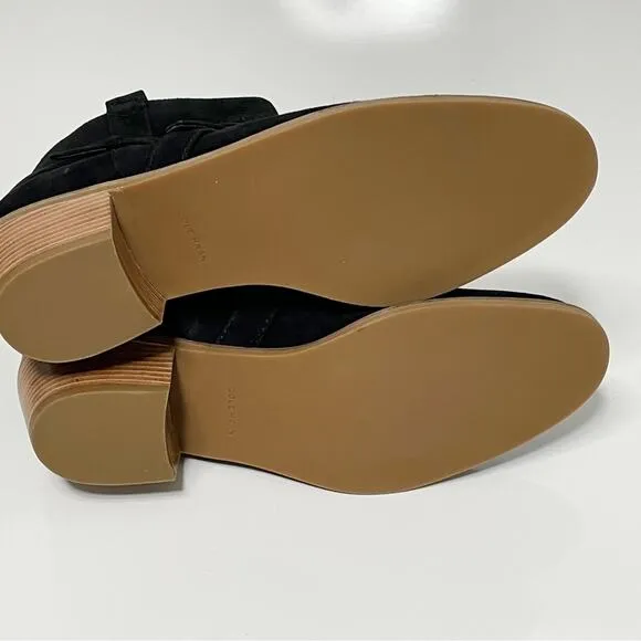 NWT Cole Haan Jensynn Short Boots Booties Suede Leather Buckle Black 8.5