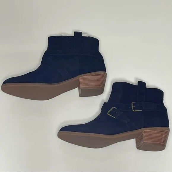 NWT Cole Haan Jensynn Short Boots Booties Suede Leather Buckle Black 8.5
