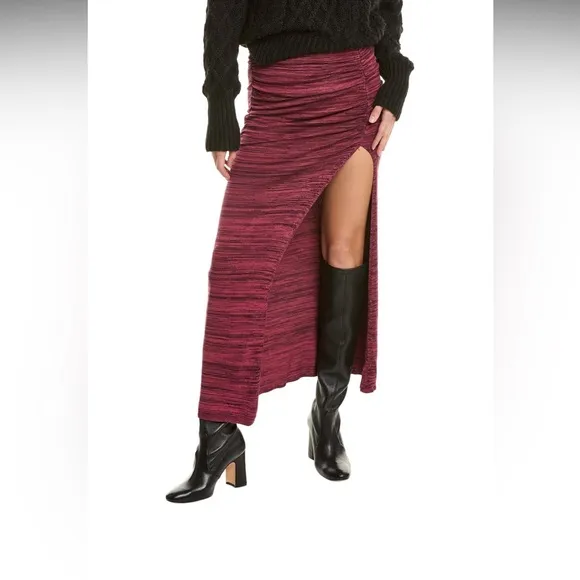 NWT Free People Peak Show Maxi Skirt Size Medium Earth Red Combo