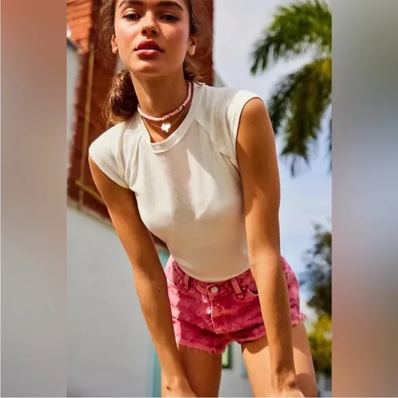 NWT FREE PEOPLE We The Free Mixed Emotions Hi-Lo High Rise Short Sizes 26 &amp; 27