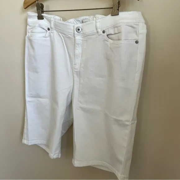 Nwt J. Jill Authentic Fit Jean Shorts Elastic Back Waist White 16P