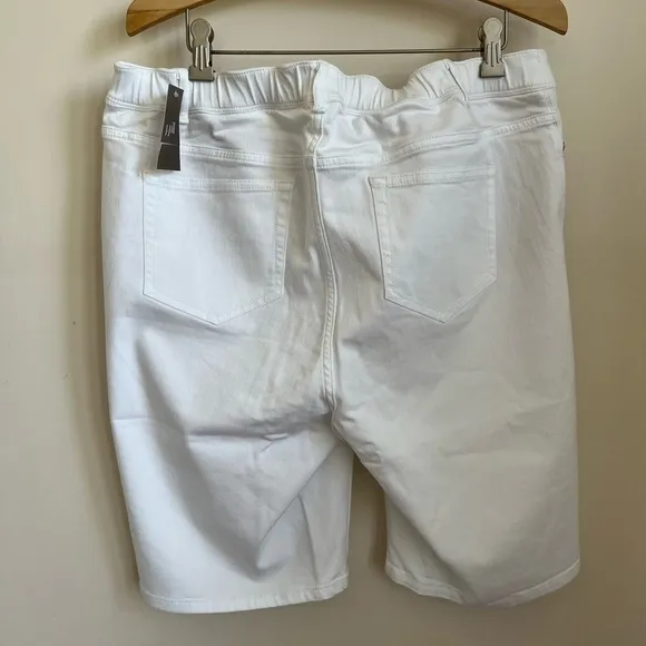 Nwt J. Jill Authentic Fit Jean Shorts Elastic Back Waist White 16P