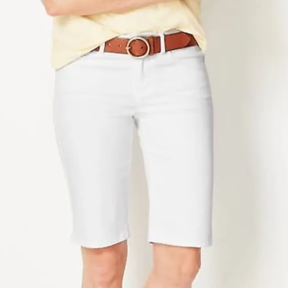 Nwt J. Jill Authentic Fit Jean Shorts Elastic Back Waist White 16P
