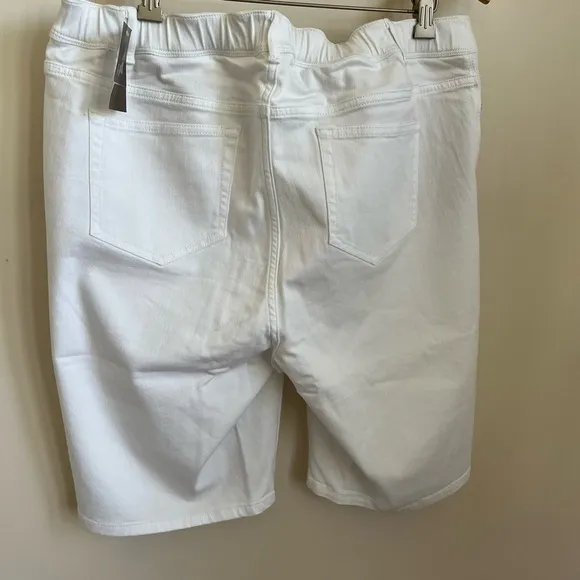 Nwt J. Jill Authentic Fit Jean Shorts Elastic Back Waist White 16P