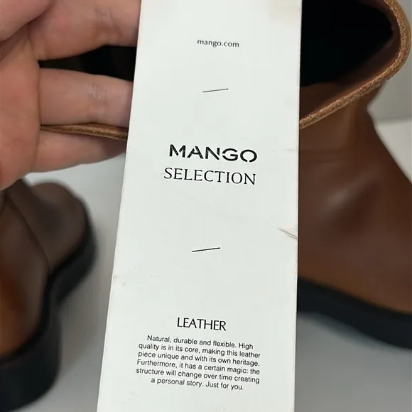 NWT Mango Tall Leather Riding Boots Size 6.5