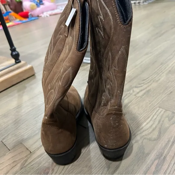 NWT Masterson Boat Co. Genuine Leather Men Brown Cowboy Boots