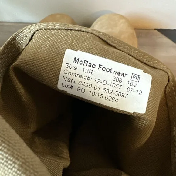 NWT McRae Industrial Men’s Tan Suede Combat Boots Size 13 R - NWT, Hot Weather