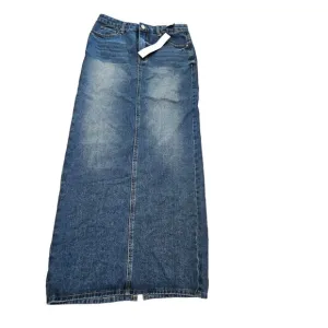 NWT Misguided Women's Blue Denim Jean Long Skirt Size Small