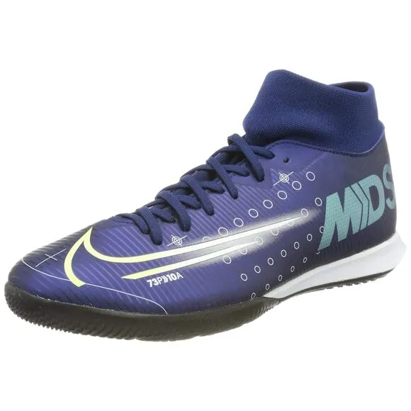 NWT Nike Men's MDS Superfly 7 Indoor Court Shoes, Blue/Silver-Size 11.5