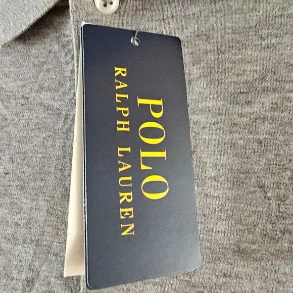 NWT Polo Ralph Lauren Heather Gray Classic Fit Collared Polo T-Shirt Size M
