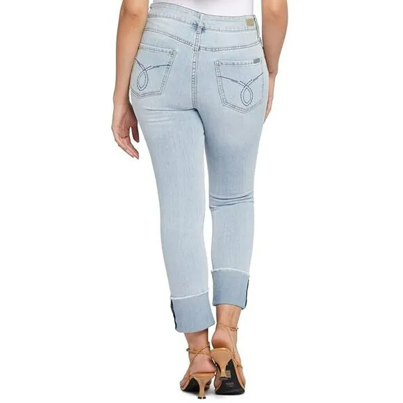 NWT SEVEN7 Women's High Rise Slim Straight Boyfriend Cuffed Ankle Jeans