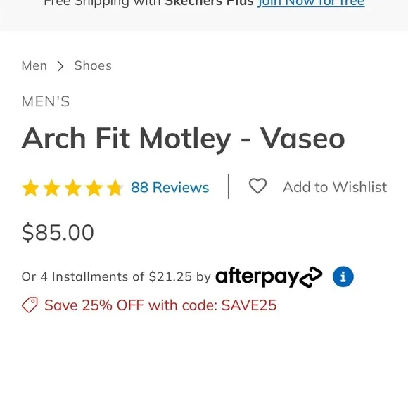 NWT Skechers Mens arch fit Motey Vaseo gray black slip on shoe 12