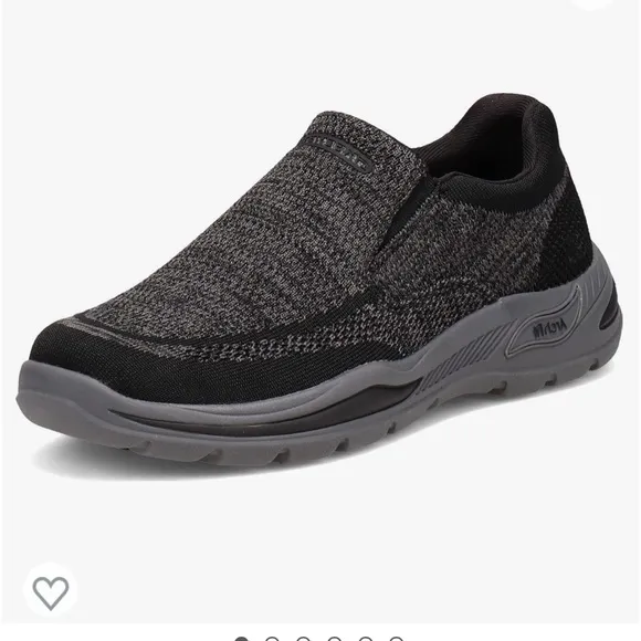 NWT Skechers Mens arch fit Motey Vaseo gray black slip on shoe 12