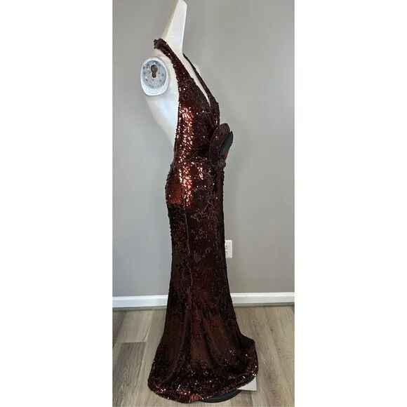 NWT The Bar Grayson Gown in Hot Chocolate Sz US4 $598