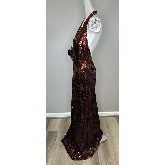 NWT The Bar Grayson Gown in Hot Chocolate Sz US4 $598
