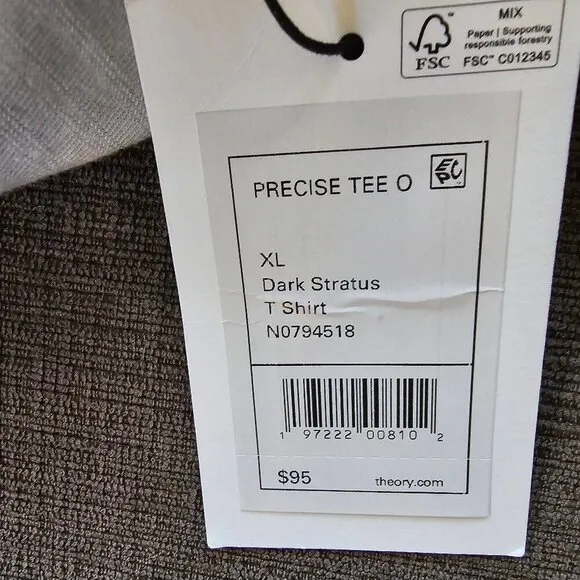 NWT Theory Men's Dark Stratus Short Sleeve Polo Shirt Size XL