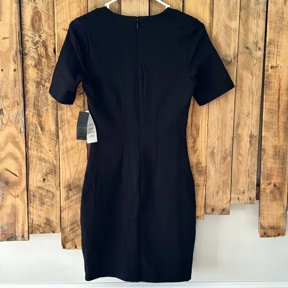 NWT WHBM AURA Short-Sleeve Sculpting Sheath LBD Sexy Dress Size 0P