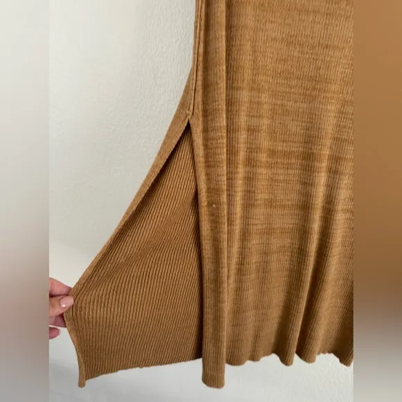 NWT XS Free People Knit Maxi Skirt Brown/Tan