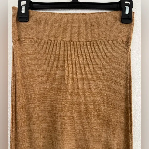 NWT XS Free People Knit Maxi Skirt Brown/Tan