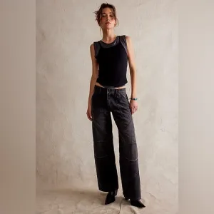NWT/NWOT We The Free Unknown Reasons Moto Straight Jeans in Nightfall