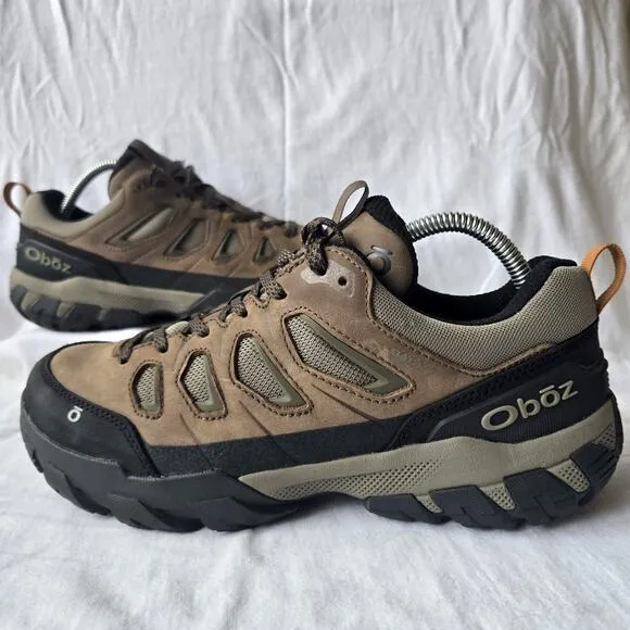 Oboz Sawtooth X Low Mens B-Dry Waterproof Leather Hiking Shoes Brown Size 8 Wide