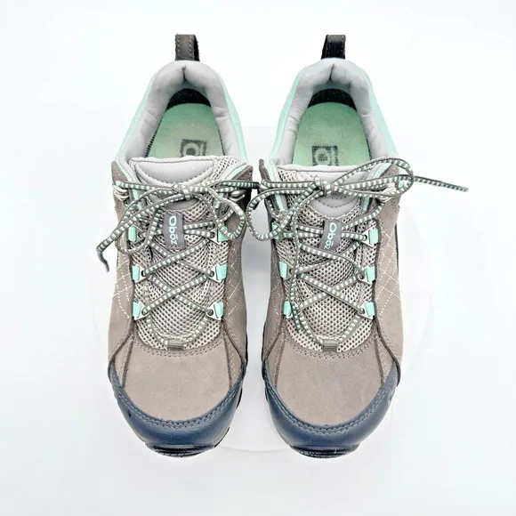 Oboz Women's Sapphire Low B-Dry Waterproof Hiking Shoes Size 6.5 Gray Blue