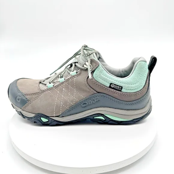 Oboz Women's Sapphire Low B-Dry Waterproof Hiking Shoes Size 6.5 Gray Blue
