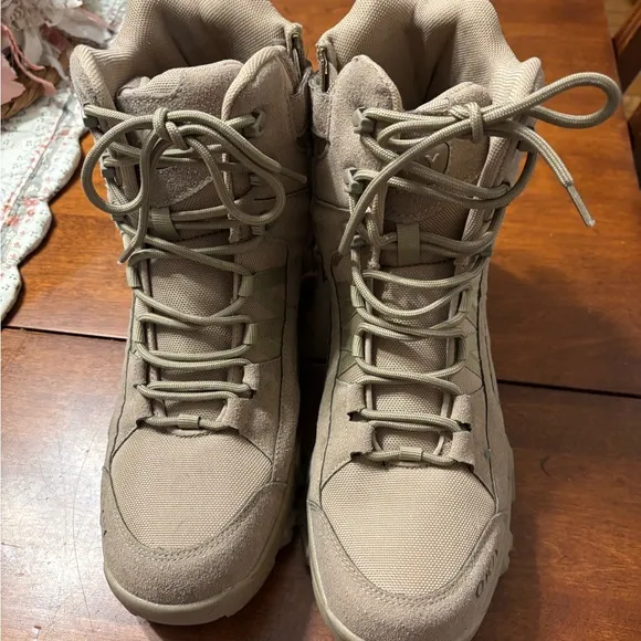 OKIY Men's Military Tactical Work Boots Hiking Motorcycle Combat Boots Response