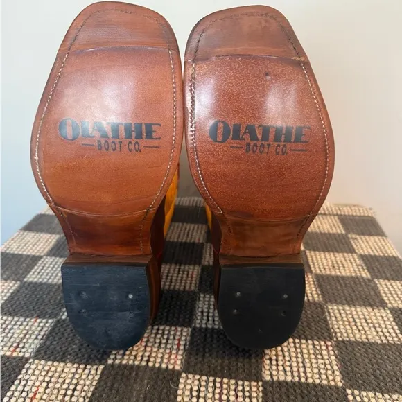 Olathe Cowboy Boots - Custom SHINER BEER branded boots.