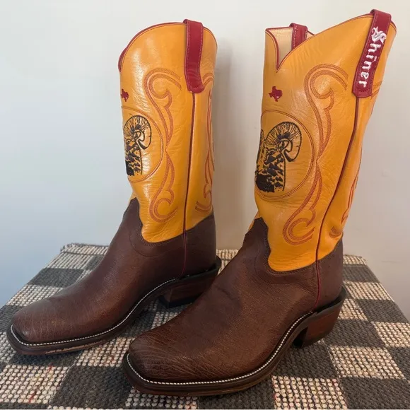 Olathe Cowboy Boots - Custom SHINER BEER branded boots.