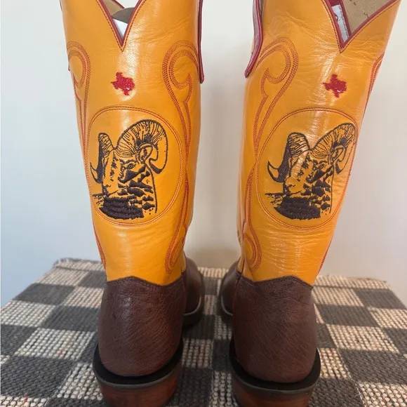 Olathe Cowboy Boots - Custom SHINER BEER branded boots.