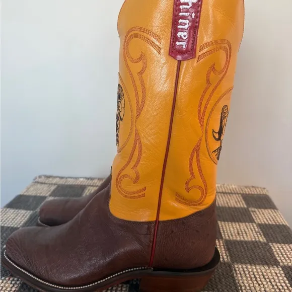 Olathe Cowboy Boots - Custom SHINER BEER branded boots.