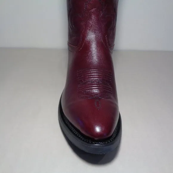 Old West Size 8 Wide EE TBM3013 Black Cherry Cowboy Boots New Men's Shoes