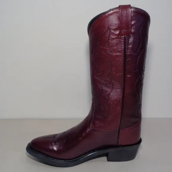Old West Size 8 Wide EE TBM3013 Black Cherry Cowboy Boots New Men's Shoes
