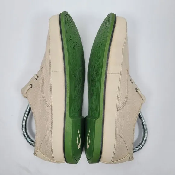 Olukai Honolulu Lace Mesh Men's Cream Casual Shoes US Size 8.5