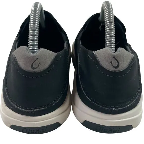 OluKai Lae'Ahi Mens Size 8 Black Casual Slip On Sneaker Shoes