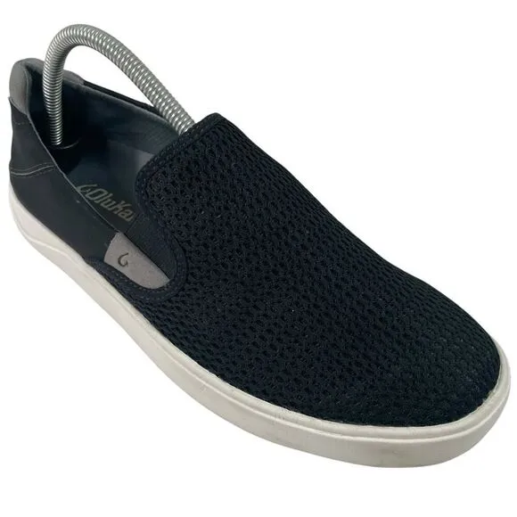 OluKai Lae'Ahi Mens Size 8 Black Casual Slip On Sneaker Shoes