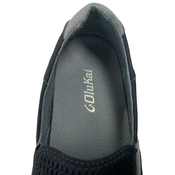 OluKai Lae'Ahi Mens Size 8 Black Casual Slip On Sneaker Shoes