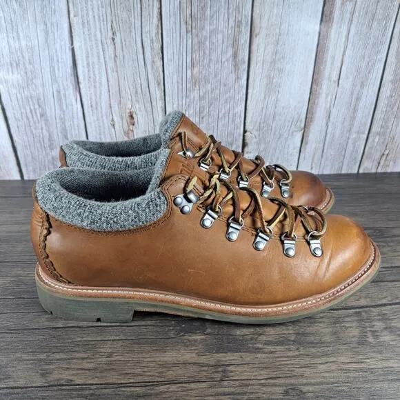 Olukai Mauna Lalo Wool Lined Leather Boot Shoes Men's Sz 11 Brown (GUC)