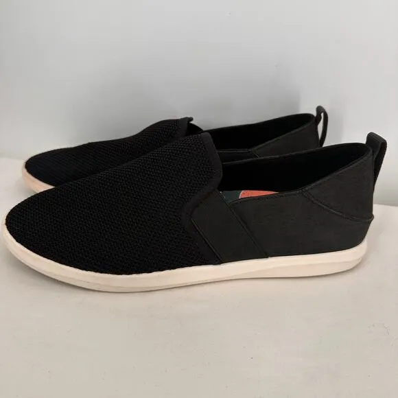 Olukai Women's Black Hale'iwa Slip On Shoes Size 11