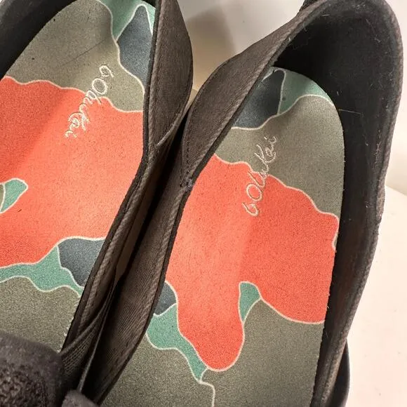 Olukai Women's Black Hale'iwa Slip On Shoes Size 11